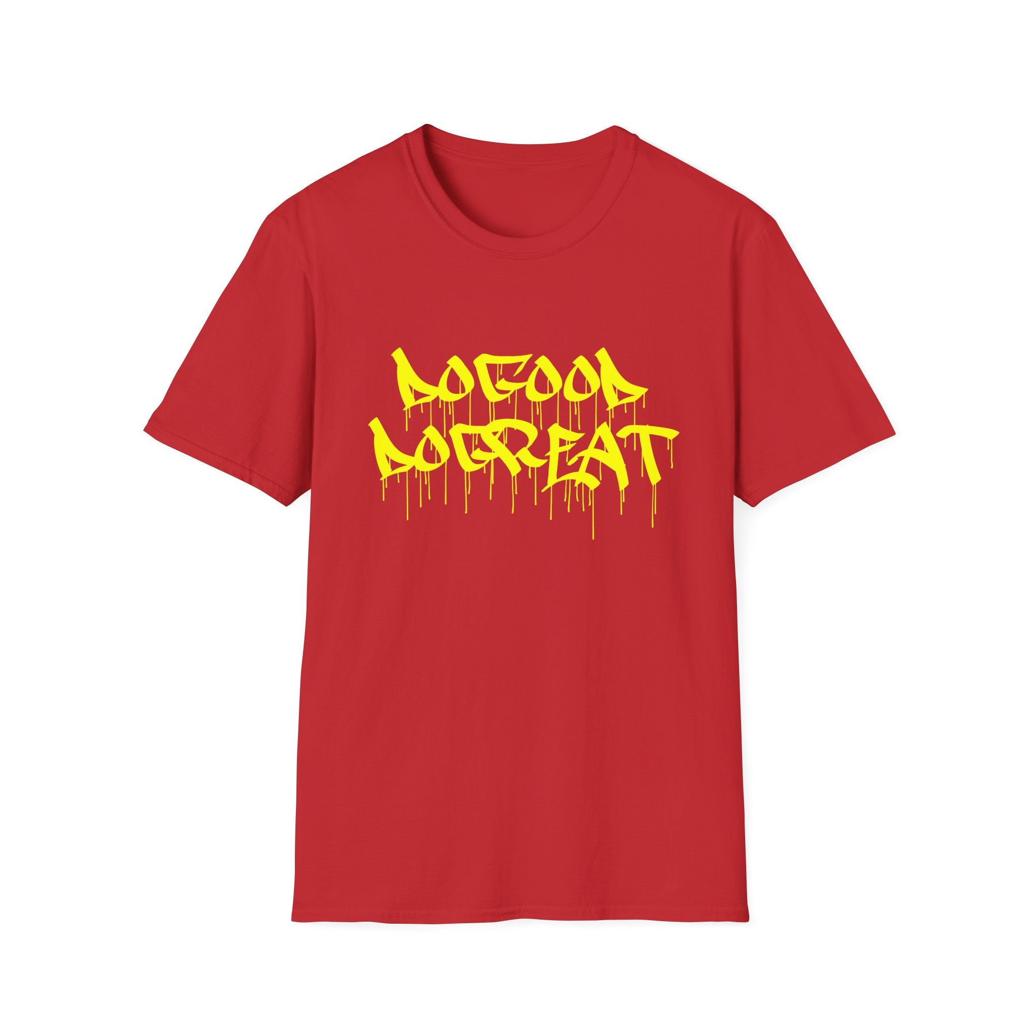 Graphic Tee — Bold Yellow Drip 'Do Good, Do Great' Streetwear T-Shirt